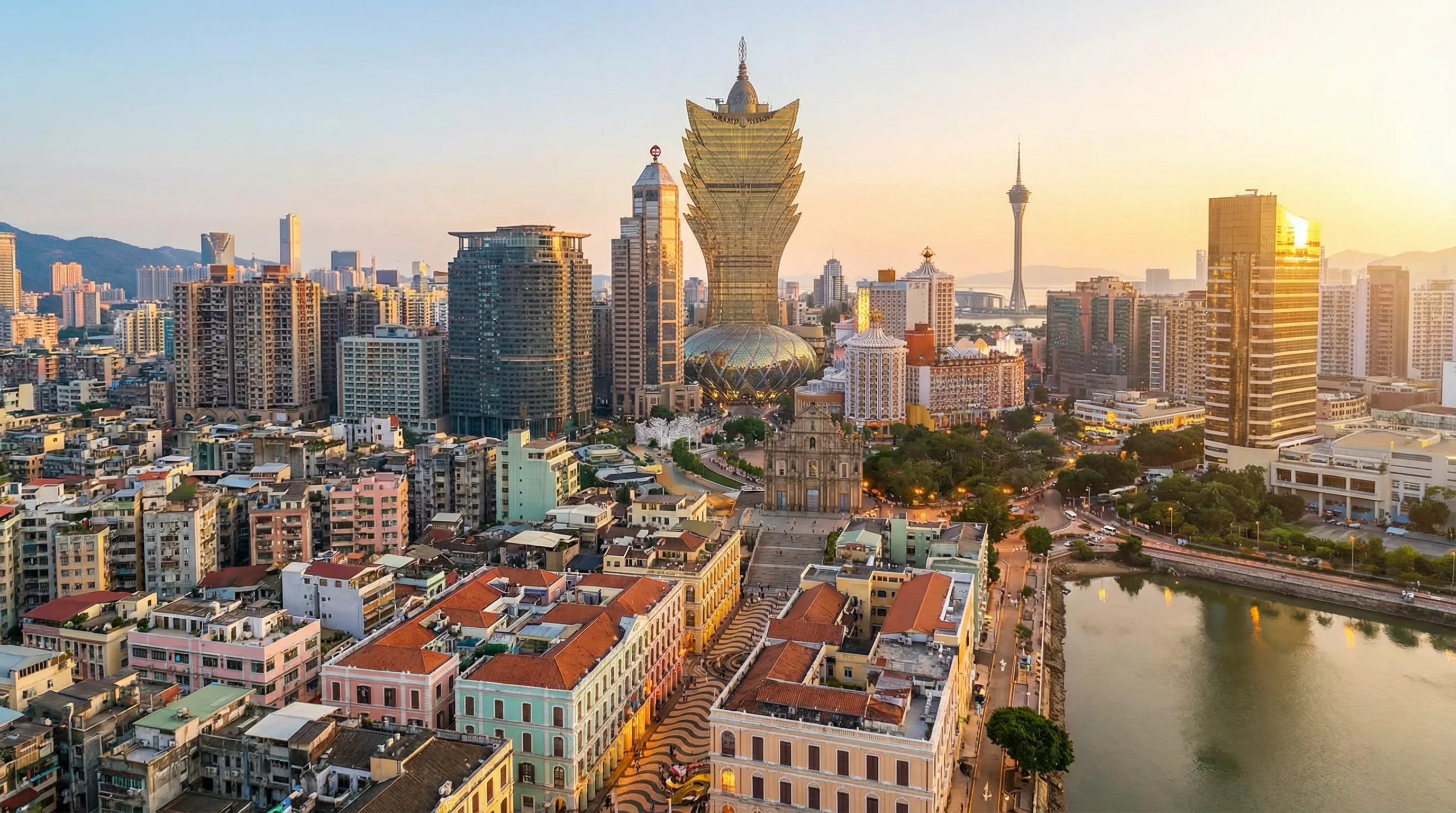 澳门城市全景鸟瞰图